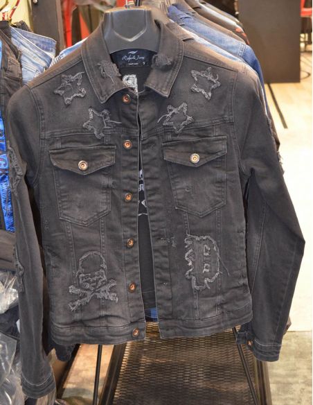 Jean jacket for men distressed and logo  Model 6