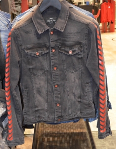 Jean jacket for men distressed and logo  Model 7 2