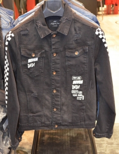 Jean jacket for men distressed and logo  Model 8