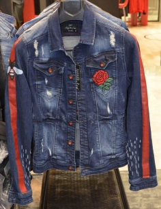 Veste en jean tigre / rose 2