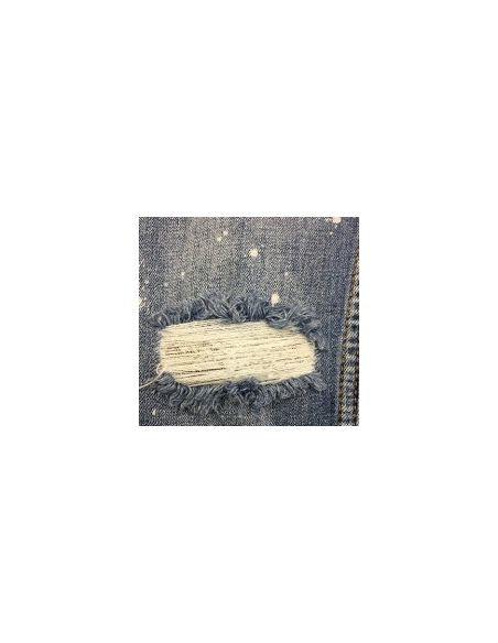Men's blue and white shade denim jeans
