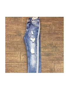 Jean homme bleu et blanc en denim