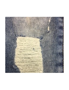 Jean homme bleu et blanc en denim 2