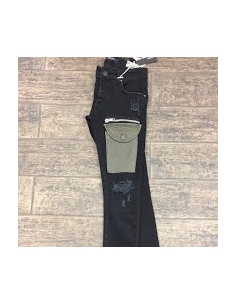 Jean en denim noir foncé pour homme