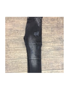 Erkek kot pantolon siyah ve mavi renk kotlu cepli