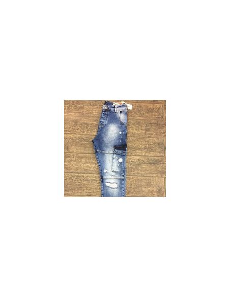 Men's denim blue and white shade jeans