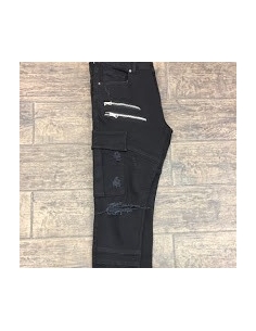 Jeans homme en denim noir avec poche