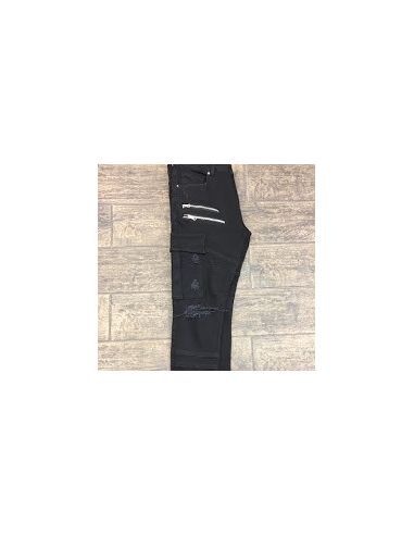 Men's black denim jeans with pocket