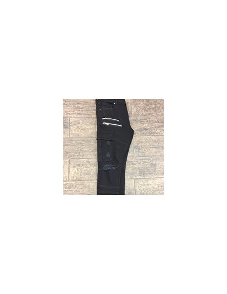 Men's black denim jeans with pocket