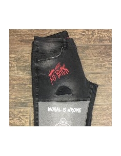 Short en jean noir coupe homme