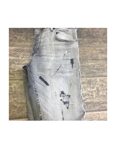 Short en jean noir et blanc pour homme