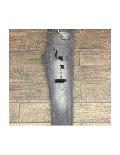 Men's denim zink and white shade jeans