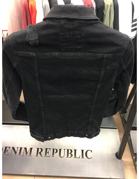 Veste en jean noire pour hommes