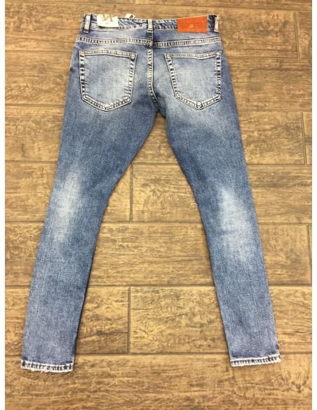 Jeans en denim bleu foncé pour hommes