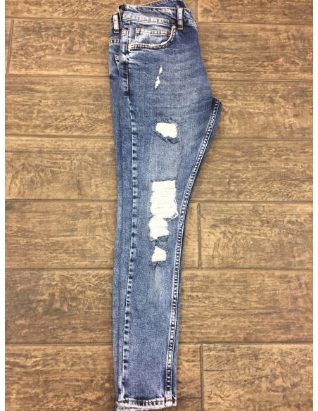 Jeans en denim bleu foncé pour hommes