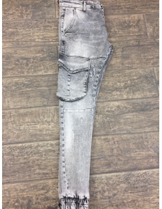 Jean homme noir et blanc avec poches