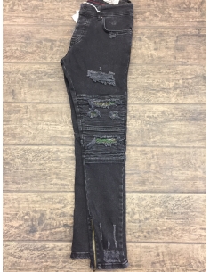 Men's denim dark black jeans