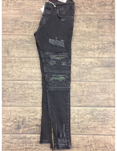 Men's denim dark black jeans