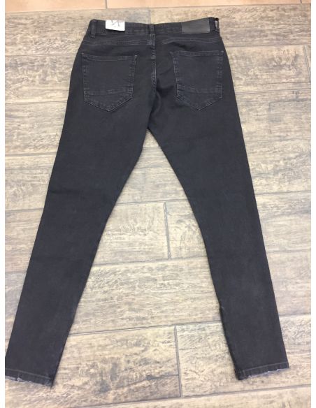Men's dark black denim jeans