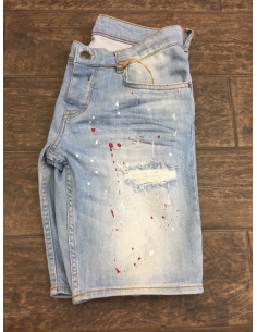 Short en jean bleu clair pour homme