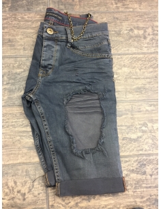 Men's denim blue shorts with zink shade and cuts