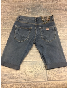 Men's denim blue shorts with zink shade and cuts 2