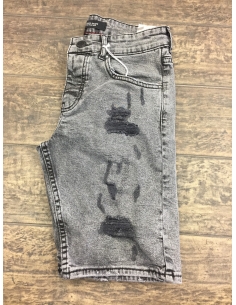 Short en jean noir et blanc pour homme