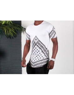 Men's White and Black T Shirt