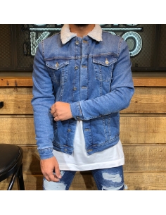 Men's Grey Denim Jeans Jacket