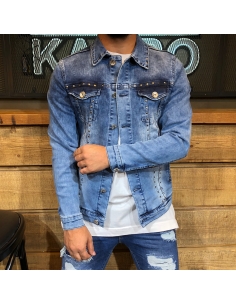 Blouson Jeans Homme Bleu