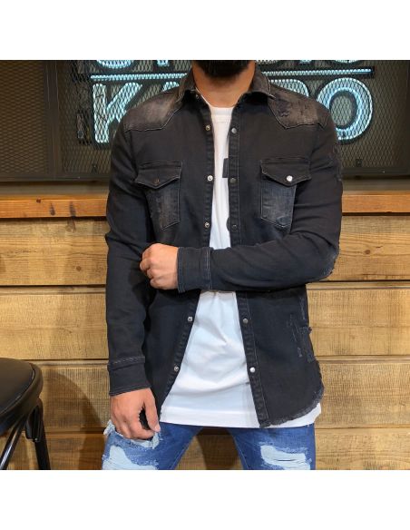 Veste en jean bleu pour homme