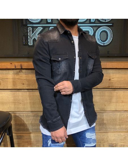 Veste en jean bleu pour homme