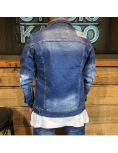 Men's Trendy Jeans Denim Jacket with cuts 2