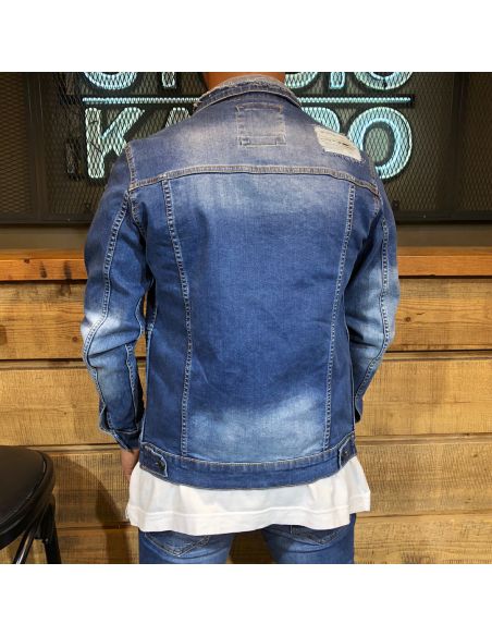 Men's Trendy Jeans Denim Jacket with cuts