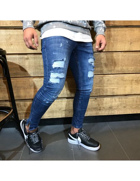 Erkek mavi Trendy Jeans kesim ile