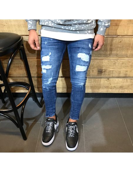 Erkek mavi Trendy Jeans kesim ile