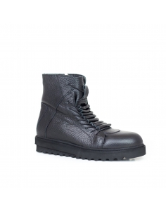 A-028 Siyah Deri Erkek Bot