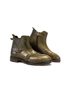 A-025 Haki Yeşil Deri Erkek Bot 2