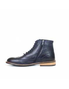 A-019 Lacivert Deri Erkek Bot 2