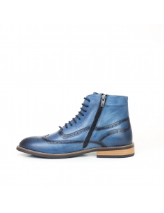 A-019 Mavi Deri Erkek Bot 2