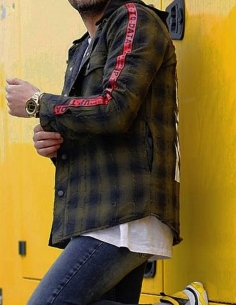 Jean jacket for men distressed and logo  Model 10