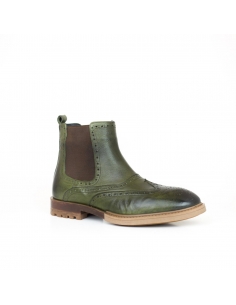 A-007 Haki Yeşil Deri Erkek Bot