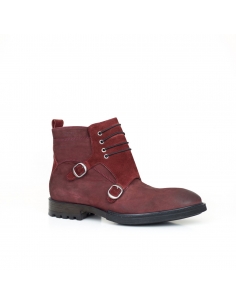 A-006 Bordo Deri Erkek Bot