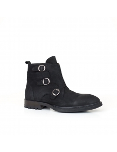 A-005 Siyah Deri Erkek Bot