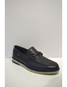Dark Blue Leather Moccasins