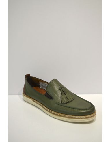 Green Leather Moccasins