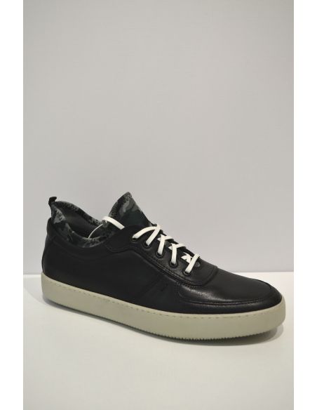 Black Leather Sports Sneaker