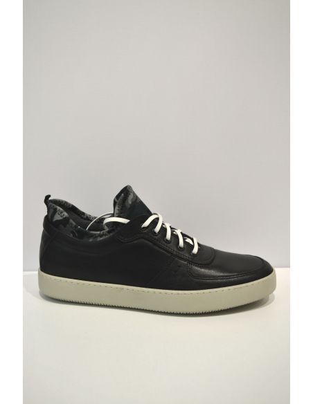 Black Leather Sports Sneaker