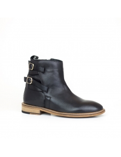 Bottes hommes en cuir gris A-004