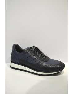 Dark Blue Leather Sports casual 2